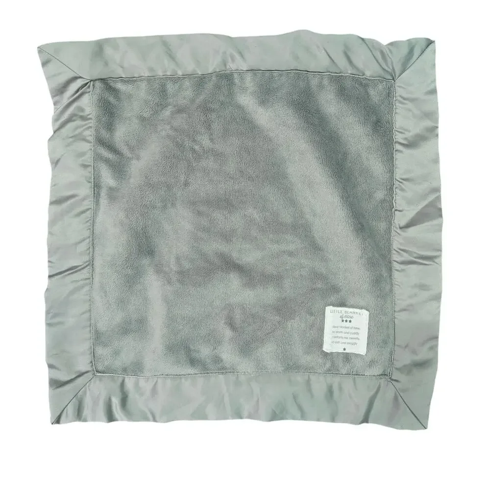 Carters Child of Mine Little Blanket Plush Soft Satin Trim Lovey Security Gray